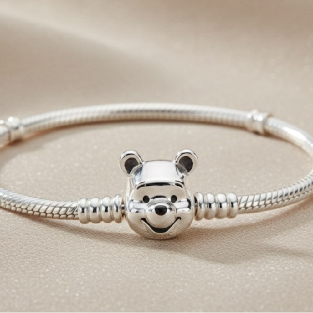 Silver Bear Charm Kids Bracelet